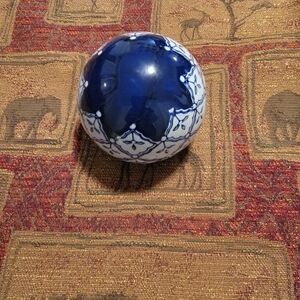 Blue and White Decorative Orb